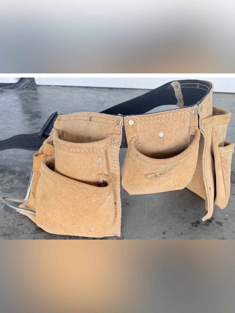 AWP Tool Belt Split Leather Triple Pouch Reinforced Adjustable Belt L-490 Mexico